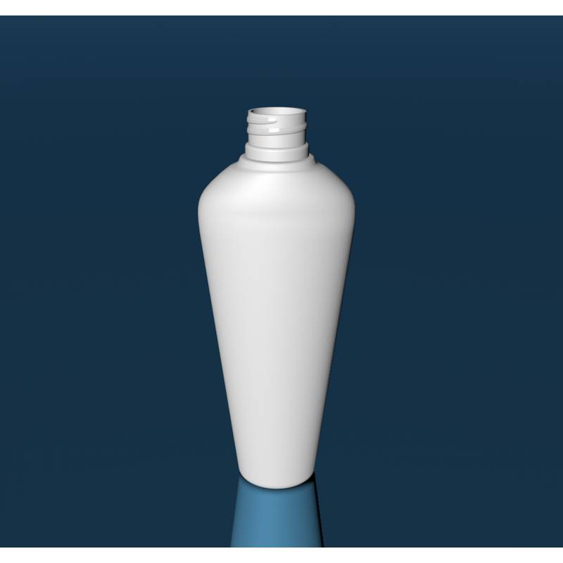 White bottle with blue background